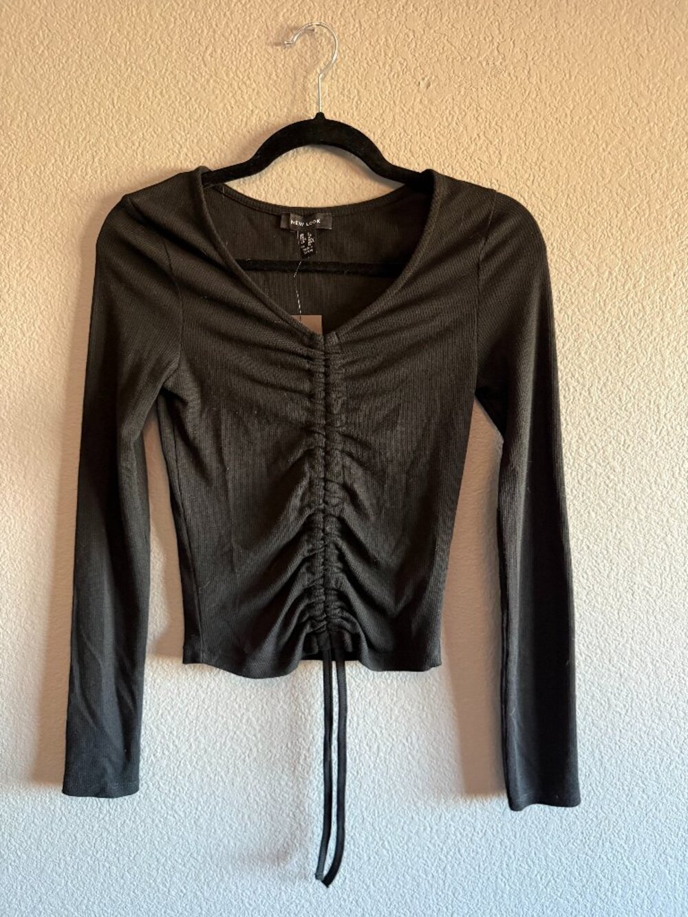 NWT Ruched Ribbed Top